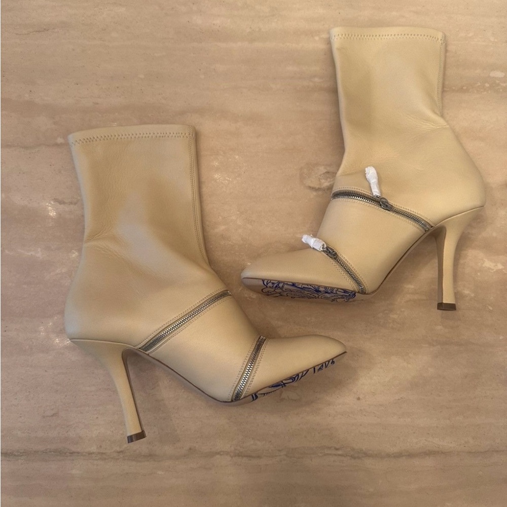 Peep toe Boot Leather Sock Boots